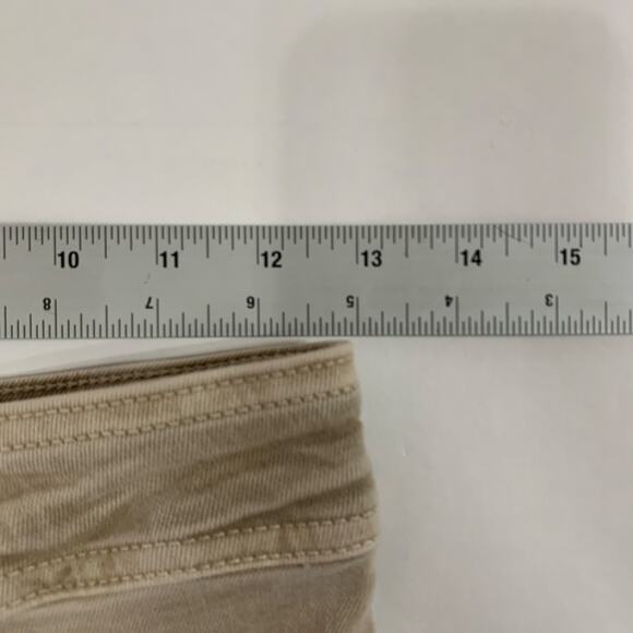 Zara Marine Straight Jeans 4 Tan Khaki Wide Leg Ultra High Rise Raw Hem *flaw - Picture 6 of 9